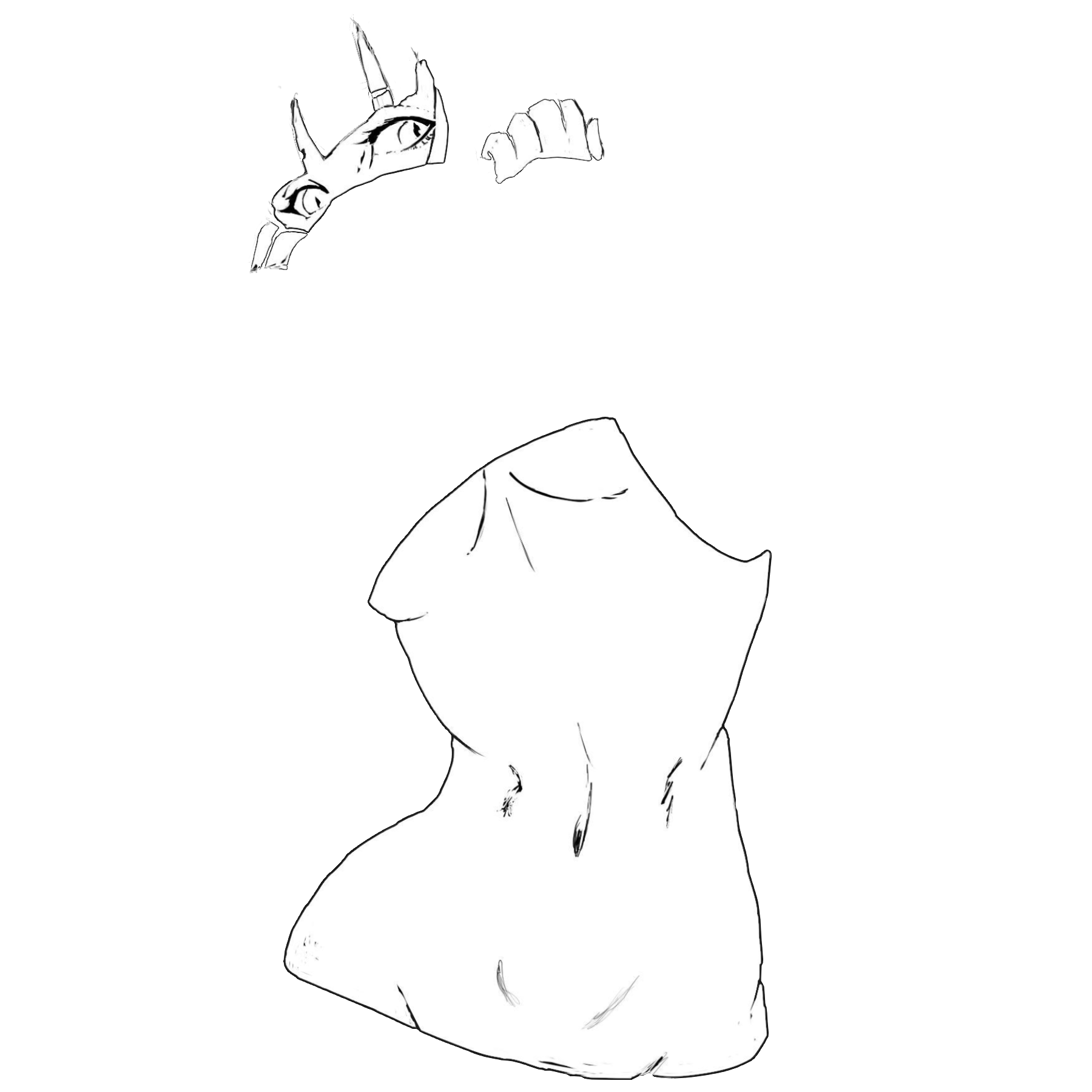 Janine Pose 3, Cute Lady in Minimalist Style
