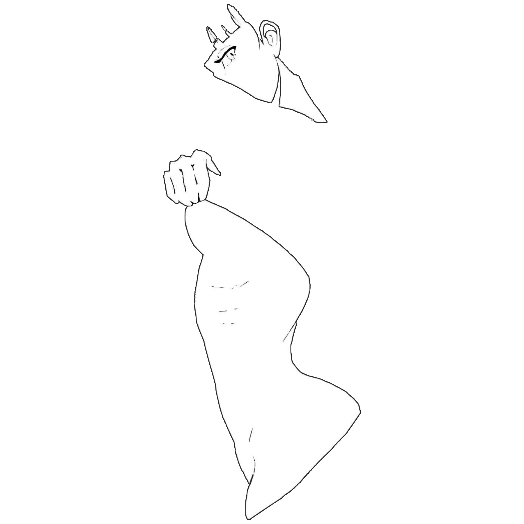 Janine Pose 2, Cute Lady in Minimalist Style