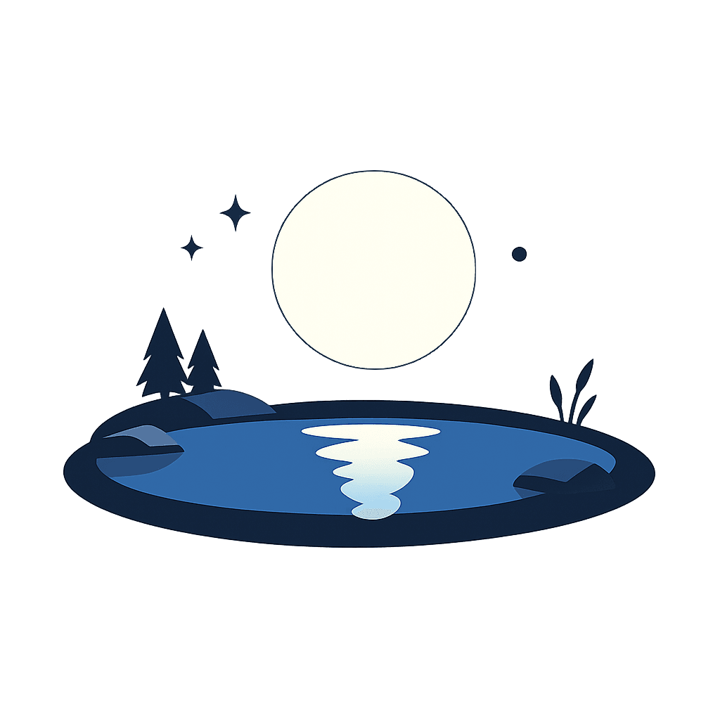 Moon Reflection on Small Pond