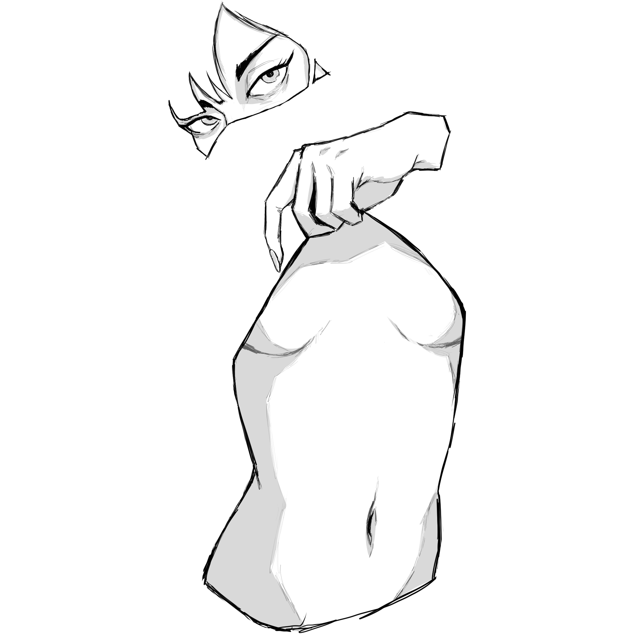 Christine Pose 3 Cute Lady in Minimalist Style