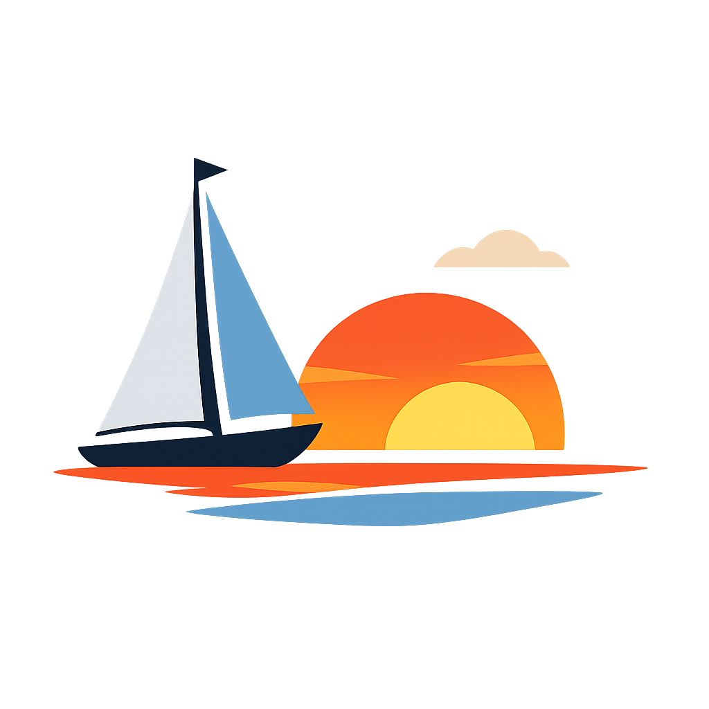 Sailing Boat at Sunset Minimalist