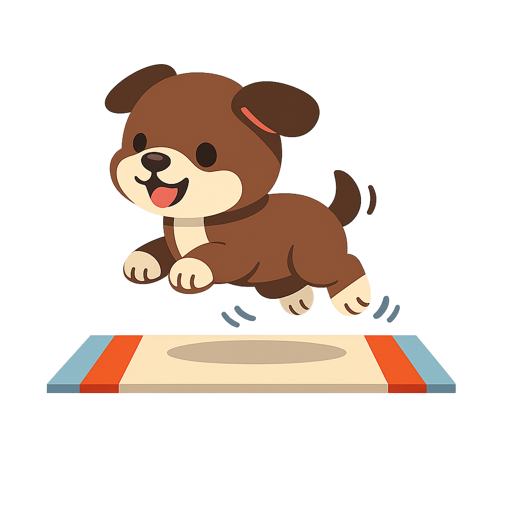 Brown Puppy Jumping on Carpet - Minimalist Style