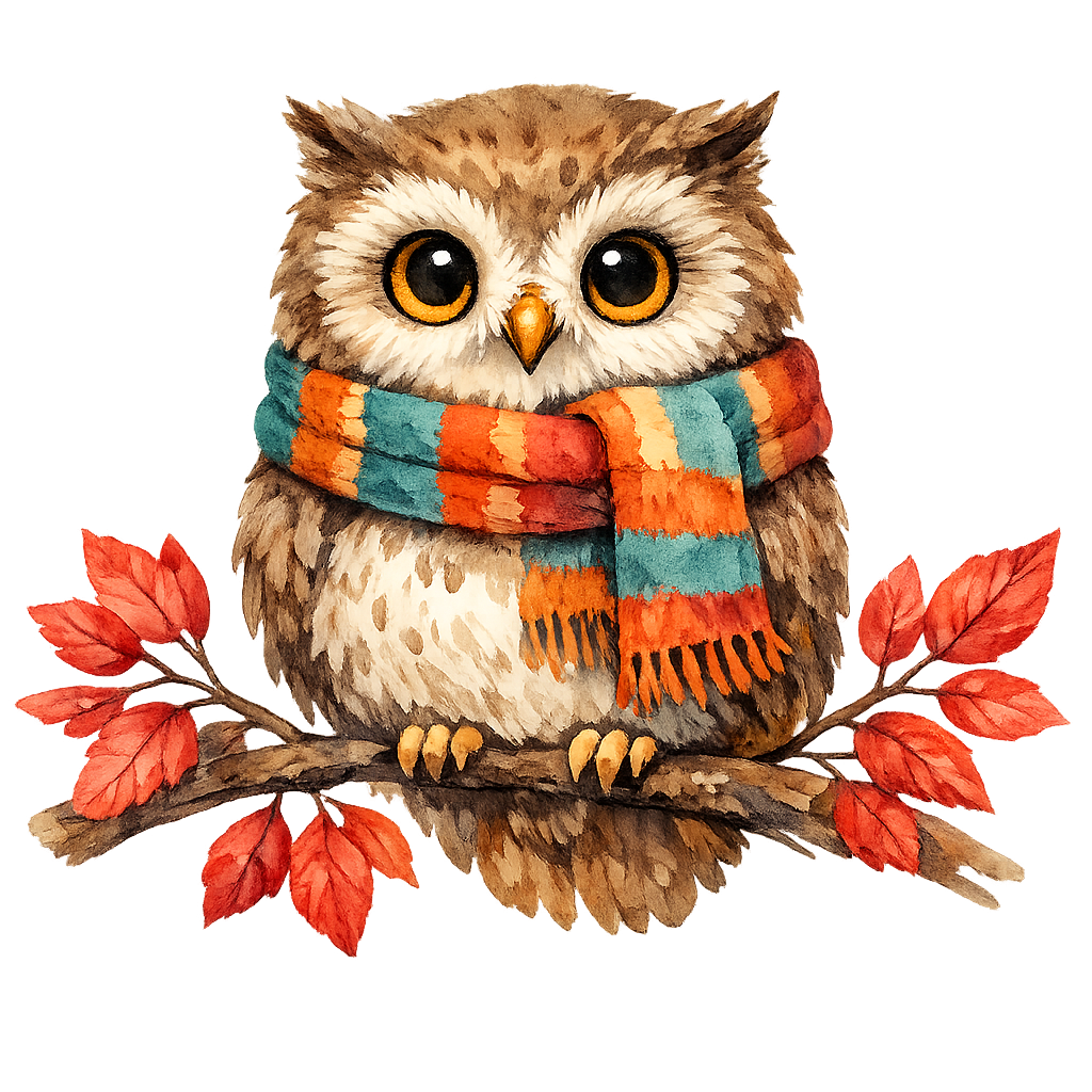 Whimsical Scarf Owl