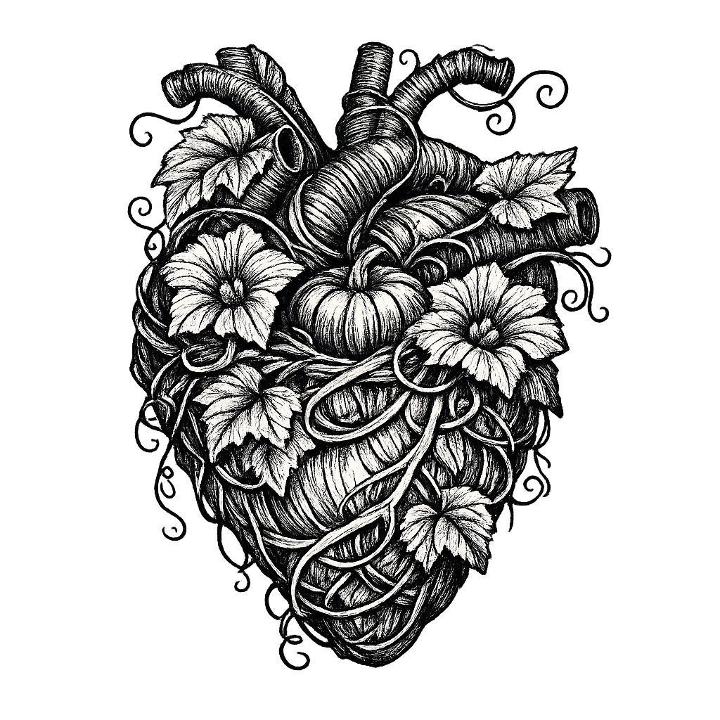 Pumpkin Botanical Heart