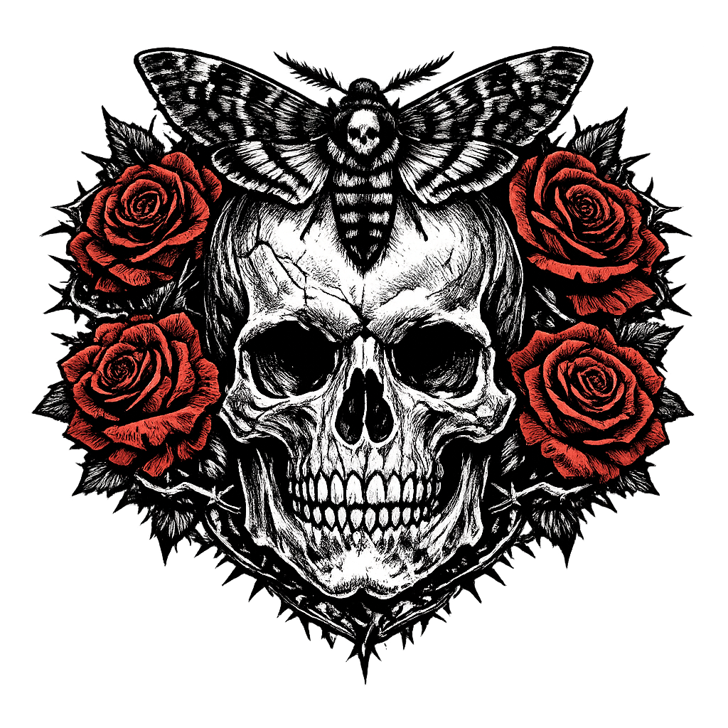 Edgy Skull & Roses