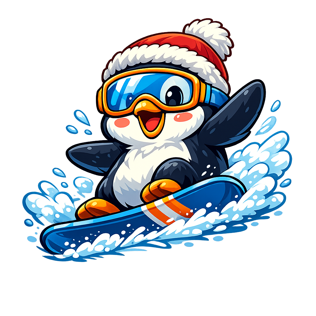 Snowboarding Penguin