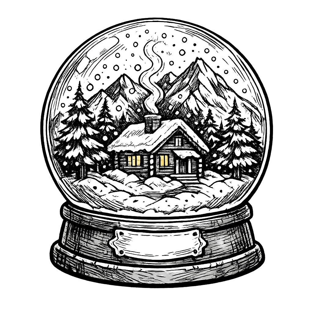 Winter Snow Globe Cabin