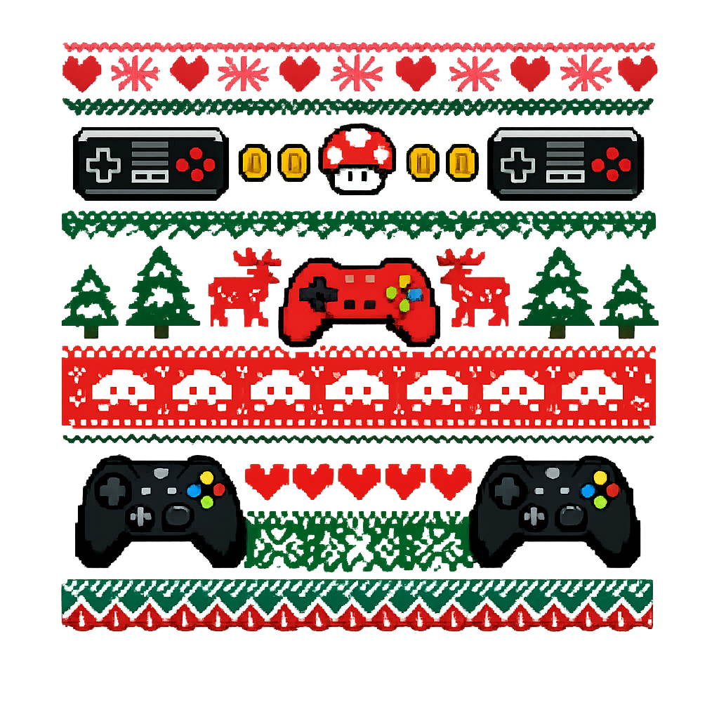 Gamer Ugly Christmas Pattern