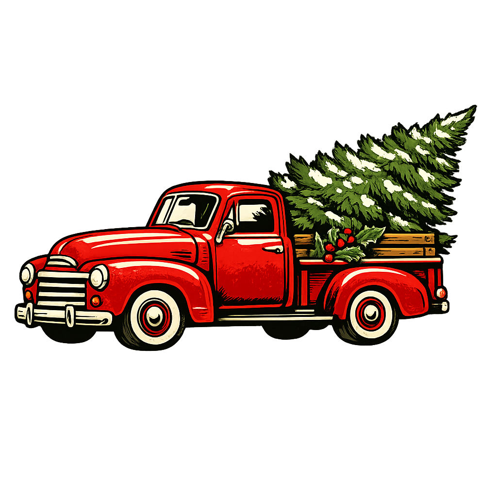 Vintage Red Holiday Truck