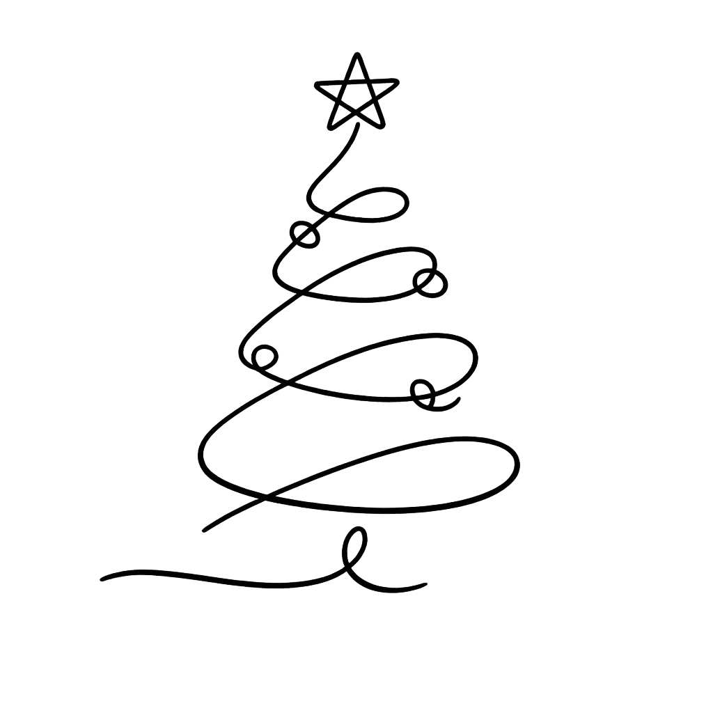 Minimalist Line Art Tree