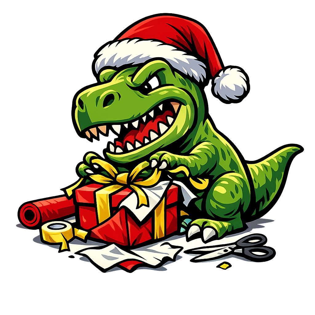 T-Rex Gift Wrapping Fail