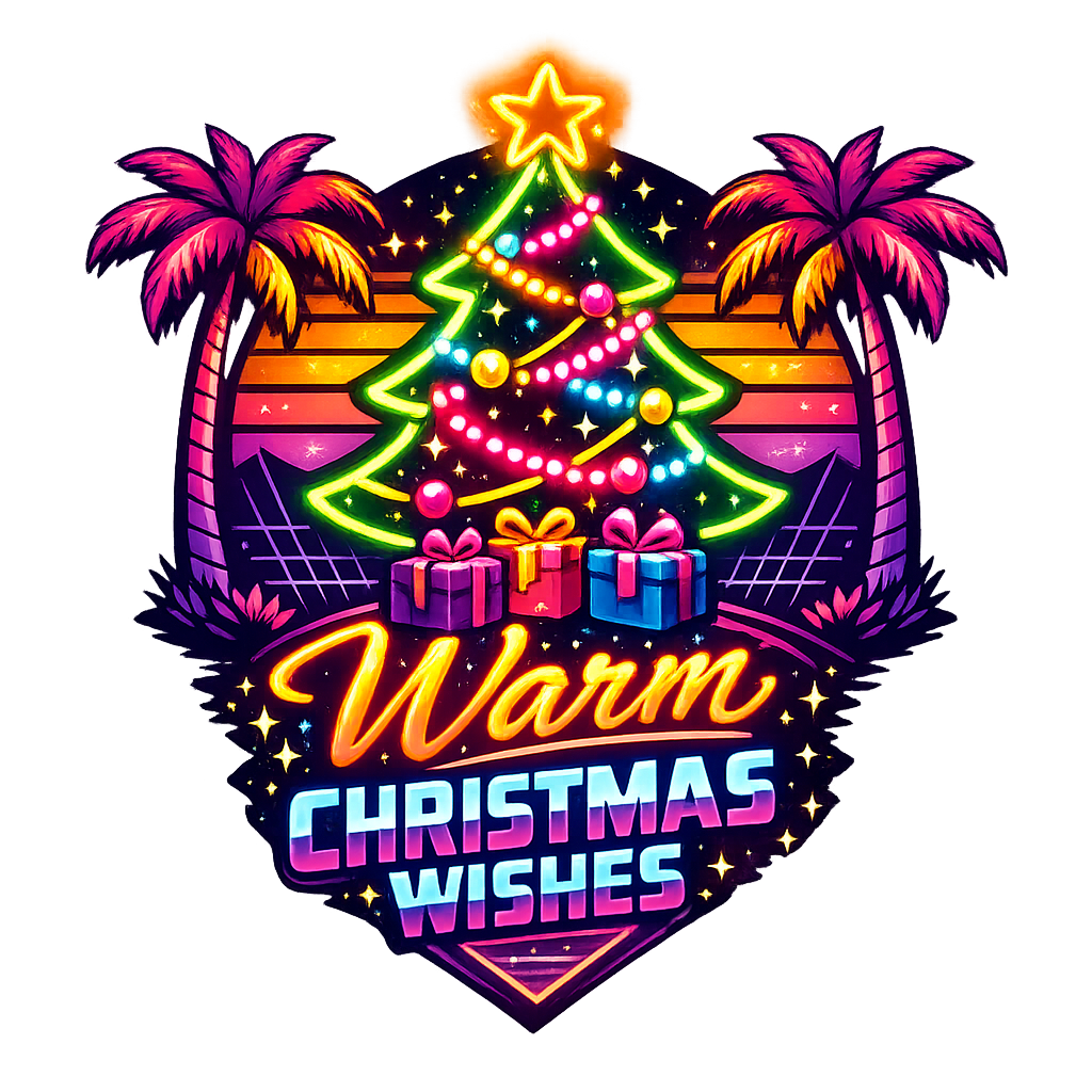 Neon 80s Christmas Palms