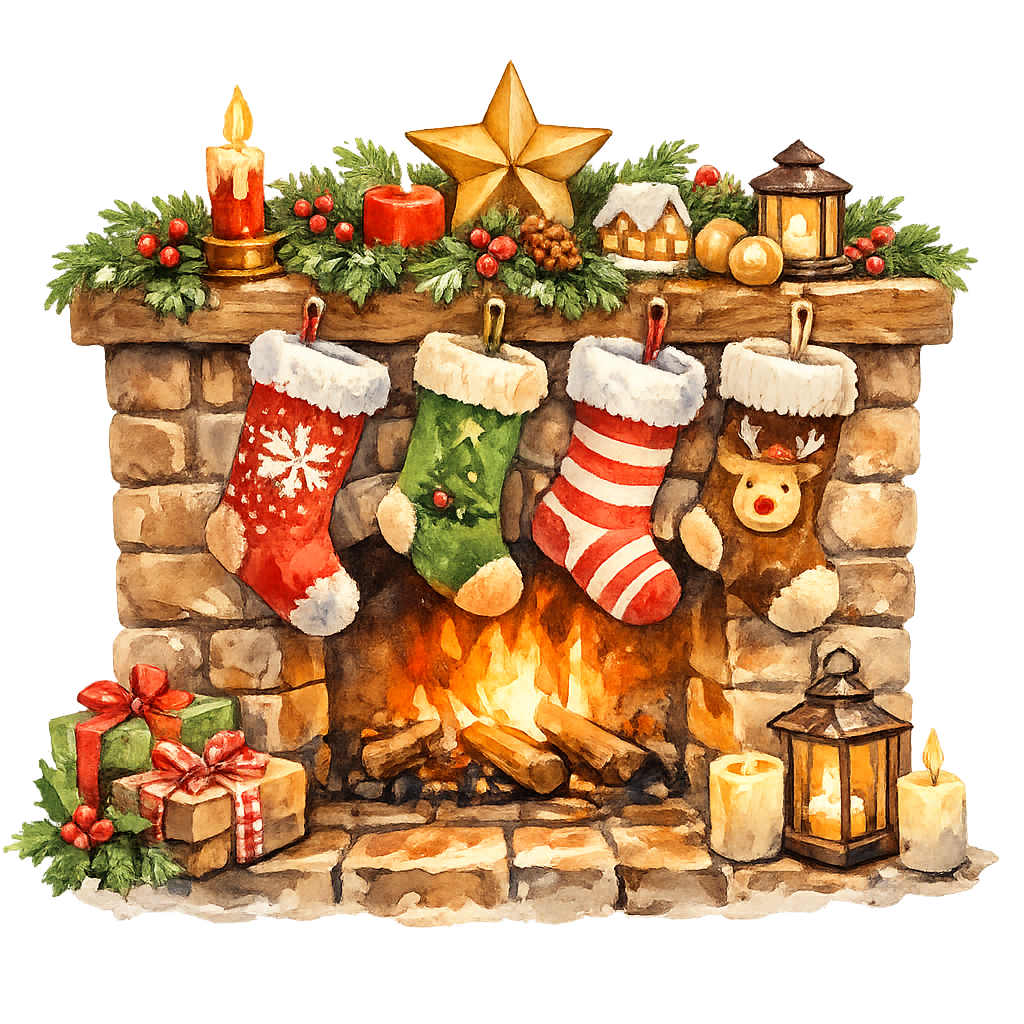 Cozy Festive Fireplace