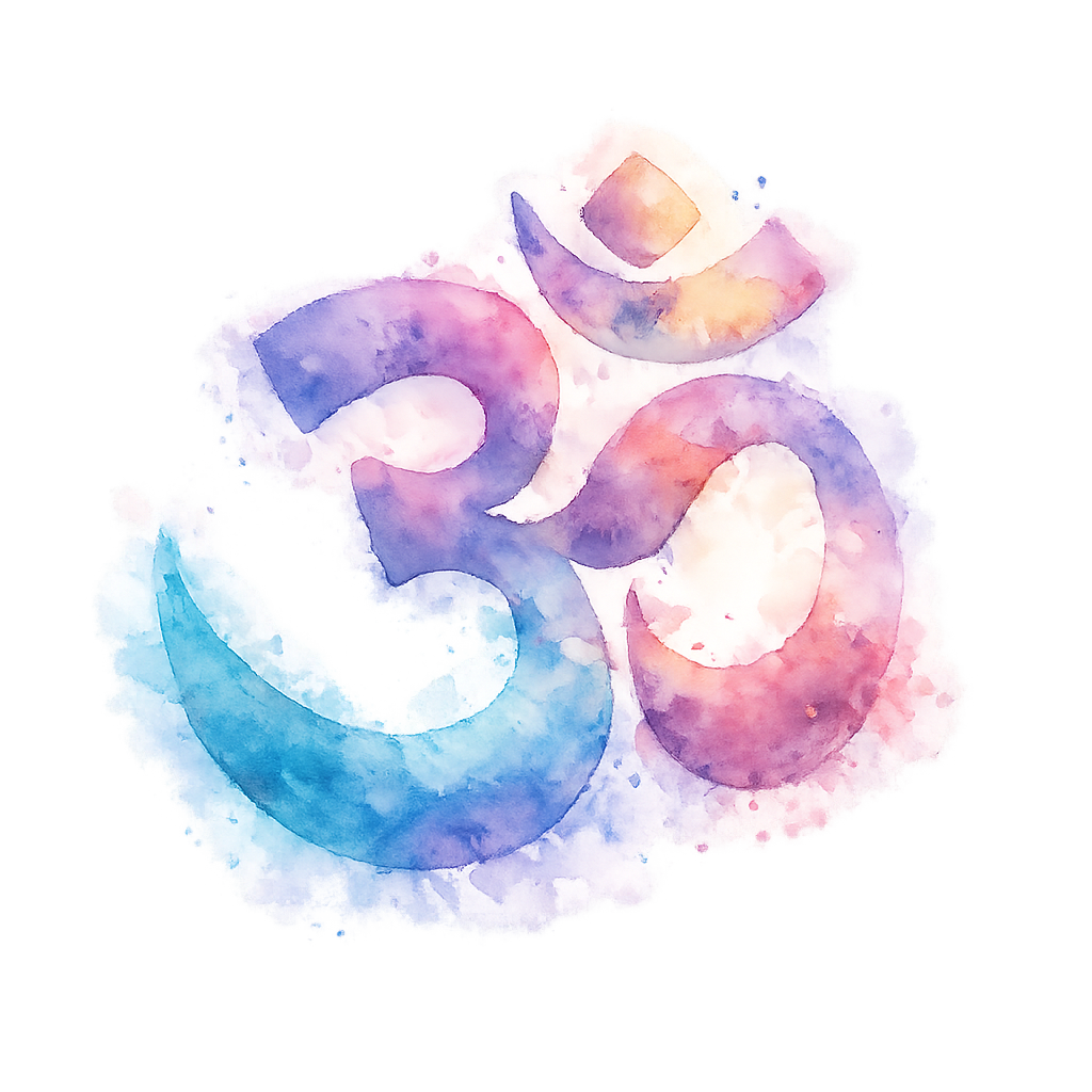 Ohm Symbol Watercolor Style