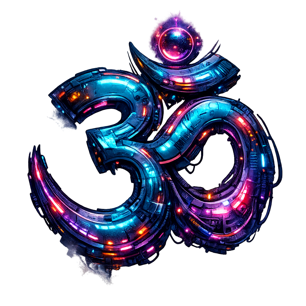 Ohm Symbol Cyberpunk Style