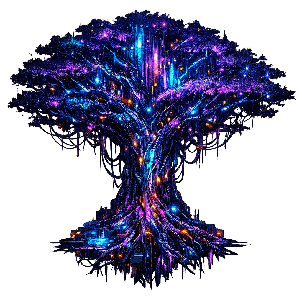 Life Tree Cyberpunk Style