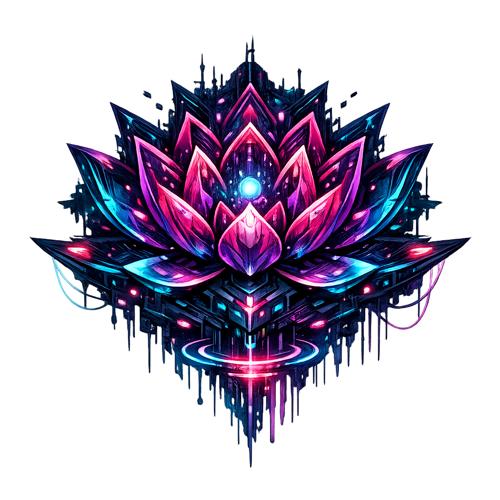 Lotus Flower Cyberpunk Style
